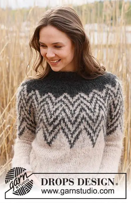 235-4 Inverted Peaks Sweater by DROPS Design